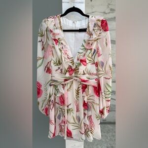PatBO Elegant White floral dress size small